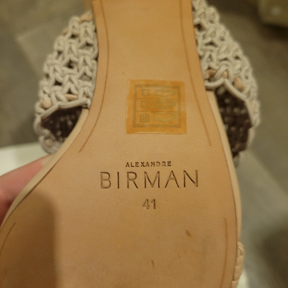 Alexandre Birman Neutrals Leather Slide size 11 heeled Sandal with dust bag - Picture 5 of 5